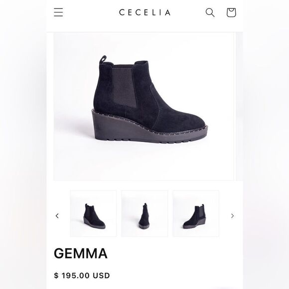 NWOT Cecelia Gemma Leather Wedge Booties Size 8 - Picture 13 of 13